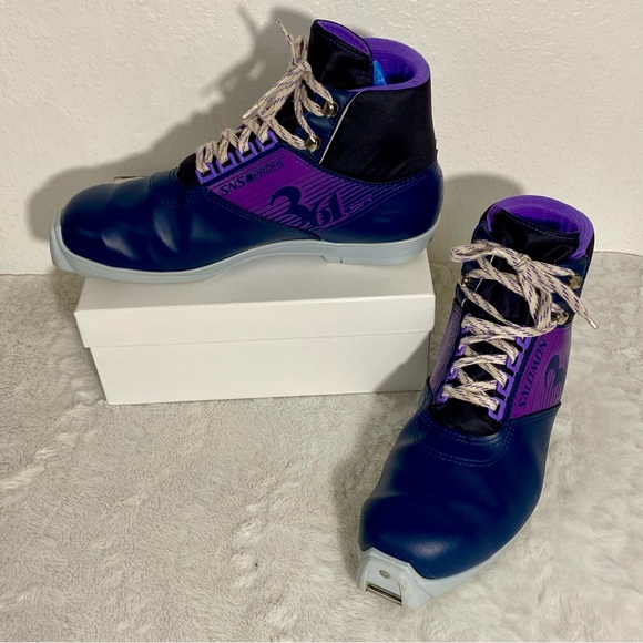 Salomon 361SR Cross Country Ski Boots Size 45 EU (US 11) Blue Purple Black main image 6